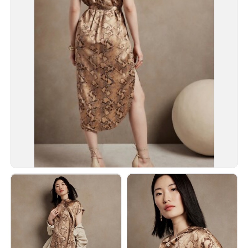 Banana Republic Brown Patterned Maxi Dress